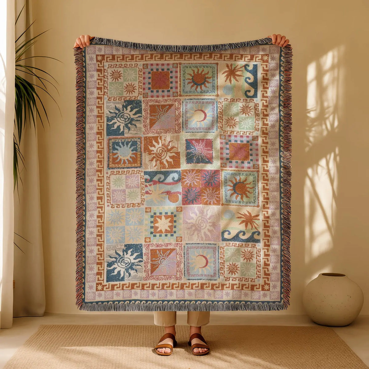 Patchwork Style Woven Blanket