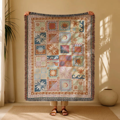 Patchwork Style Woven Blanket