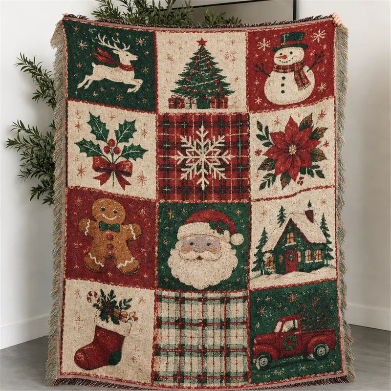 Patchwork Style Woven Blanket