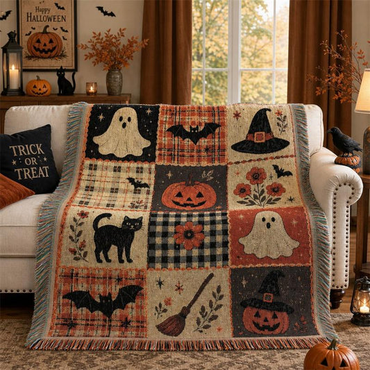 Patchwork Style Woven Blanket