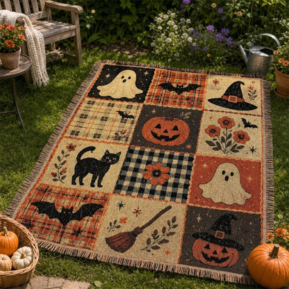 Patchwork Style Woven Blanket