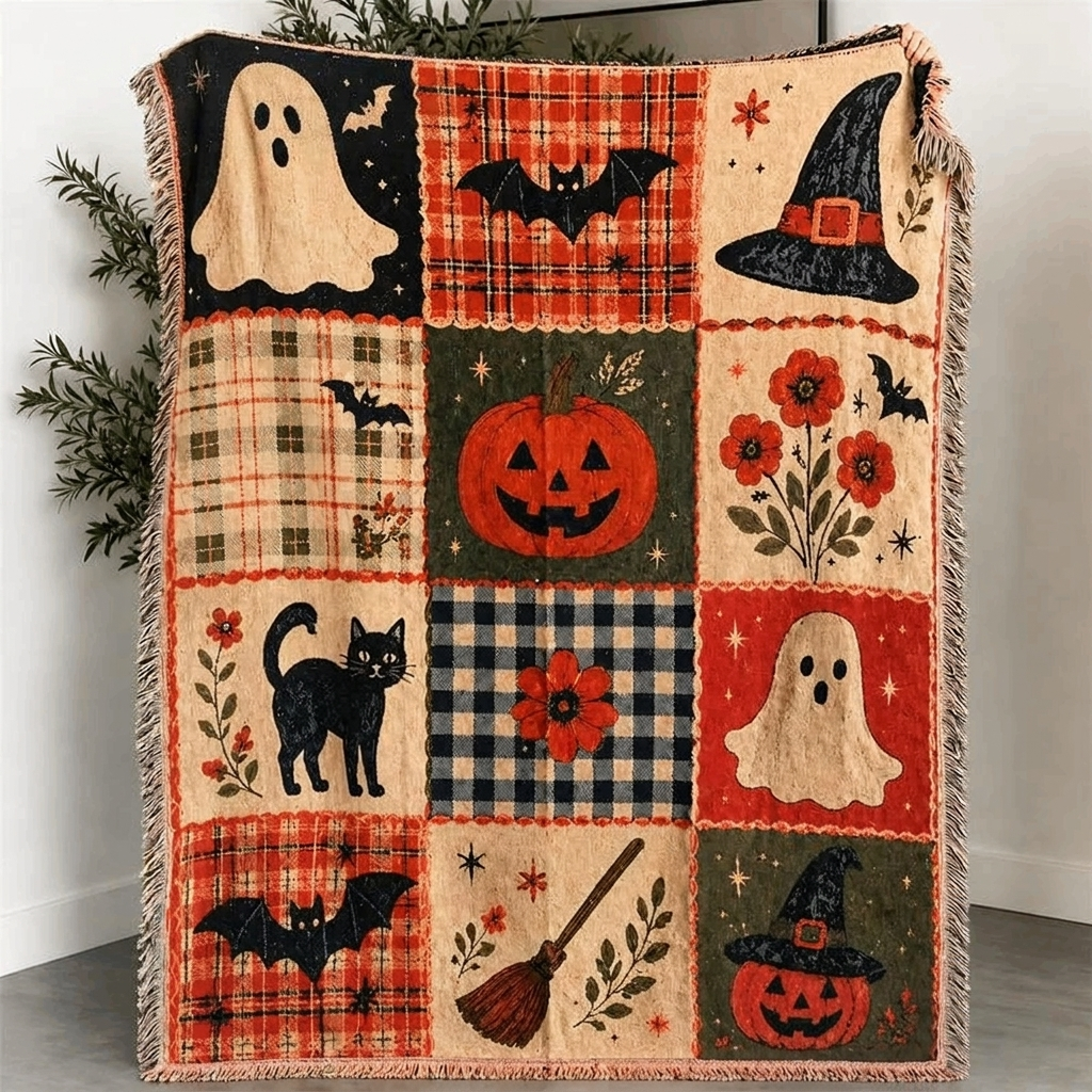 Patchwork Style Woven Blanket